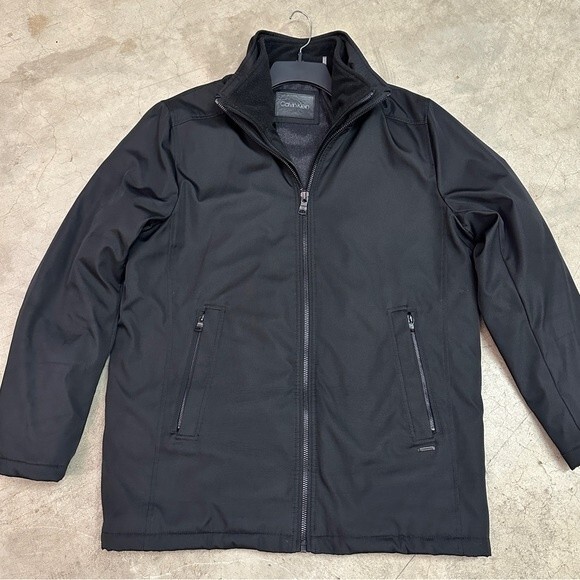 Calvin Klein Men's Rip Stop Water Wind Resistant Jacket with inner Fleece layer - Picture 2 of 12